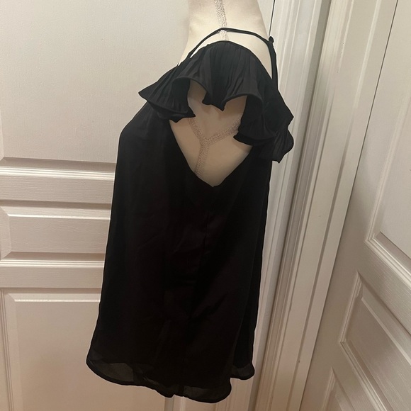 Shine star black polyester blouse Size L - Picture 3 of 7